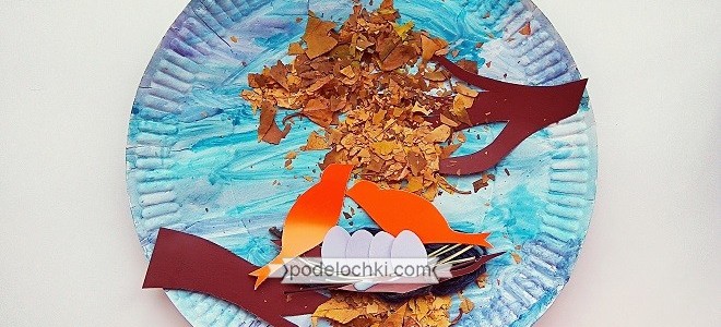 Тарелка из листьев поделка