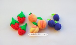Игровой набор из легкого пластилина – клубника, персики, сливы