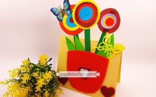 Открытка с букетом цветов – интересные идеи к 8 марта