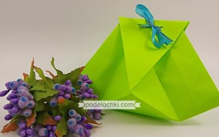 Необычный пакет оригами для подарка