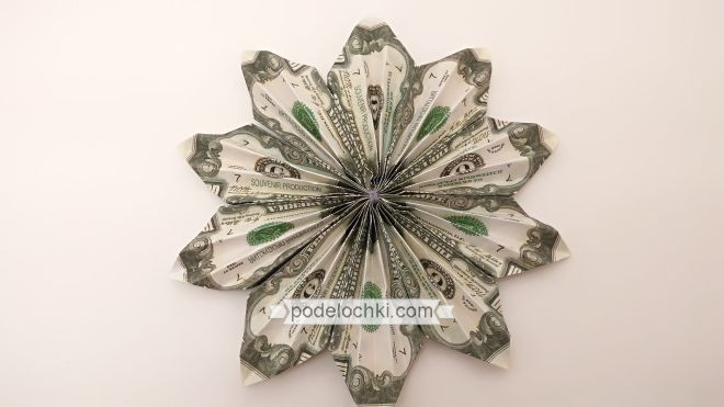 цветок из денег своими руками